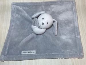 Blankets & Beyond Lovey weißer Plüsch HASE grau Decke Sicherheit 15 Zoll so weich - Bild 1 von 8