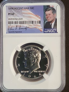 1964 Kennedy Half Dollar PF67 Accent Hair NGC - Picture 1 of 3