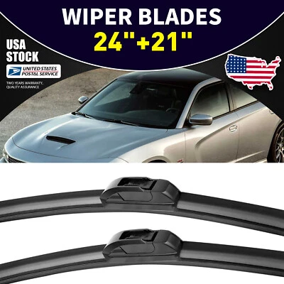 Windshield Wiper Blades 24"&21" J-Hook All Season For Chevrolet Camaro 2010-2017 - Image 1 of 4