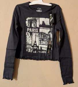 ART & CLASS girls longsleeve paris london logo size M(8) - Picture 1 of 2