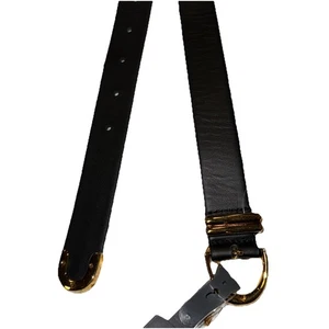 KHAITE Bambi Belt Black Leather with Gold - Size 80 cm - Picture 1 of 8