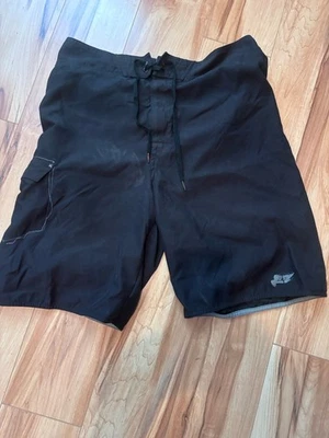 ~~Tony Hawk Pantalones Cortos de Carga Negros para Hombre Talla 34 (73277) Bañador Foto 1 de 4