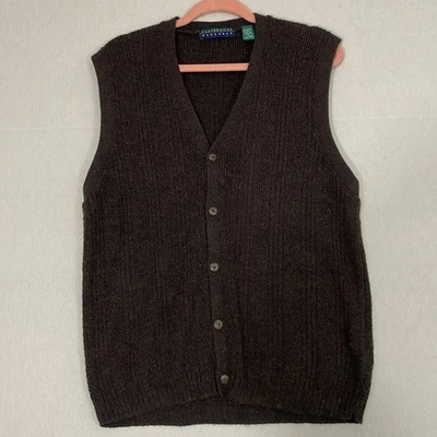 Claybrooke Wool Blend Sweater Vest, Soft Knit, Brown, Medium - Image 1 of 4
