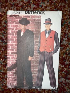 Butterick Pattern 3241 Men's Gangster Mobster Zoot Suit Costume Size XS-XL UNCUT - Picture 1 of 2