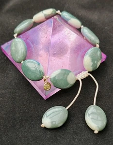 Green ocean jasper Lola Rose Gemstone knotted bead slider bracelet - Picture 1 of 6