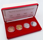 Edelmetall-Set mit 4x 2 Euro 2012 Lucien I. 500 Jahre Souveränität Monaco E54-10