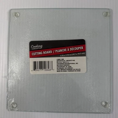 Square Glass Cutting Board/Trivet (approx. 8" x 8") CLEAR, TRANSPARENT  New - Image 1 of 4