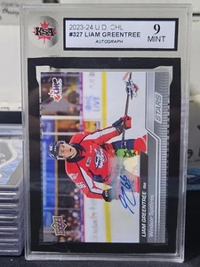 23-24 Upper Deck CHL Liam Greentree Autographed SP Stars 🚨🚨🚨 KSA 9 Mint - Picture 1 of 3