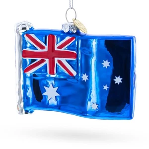 Waving Flag of Australia Blown Glass Ornament - Picture 1 of 4