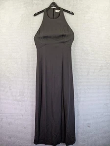 Vintage Mani by Georgio Armani Dark Grey Long Sleeveless Dress 33% Silk Sz UK 8 - Picture 1 of 16