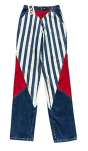 Bar None Quarterhorse Jeans Gr. 9 Reiten Western Denim rot weiß blau Neu mit Etikett RAR - Bild 1 von 9