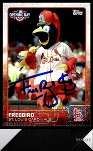 2015 Topps Opening Day #M-22 Fredbird Auto Signed IP Mascots St. Louis Cardinals - Picture 1 of 2