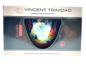 Vincent Trinidad Ramen Set mit Schüssel und Essstäbchen Great Wave Design - Bild 1 von 3