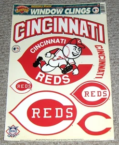 Vintage.. MLB Baseball CINCINNATI REDS Reusable Static Window Clings Decals - Picture 1 of 3