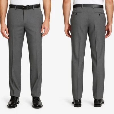 Новый Lauren Ralph Lauren мужской классический крой серый UltraFlex платье брюки 36 x 32 новый с Ярлыками - Изображение 1 из 4