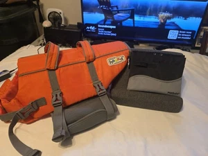 OUTWARD HOUND ORANGE DOG LIFE JACKET, LARGE & PETSAFE TREAT POUCH FANNY PACK! - Picture 1 of 24