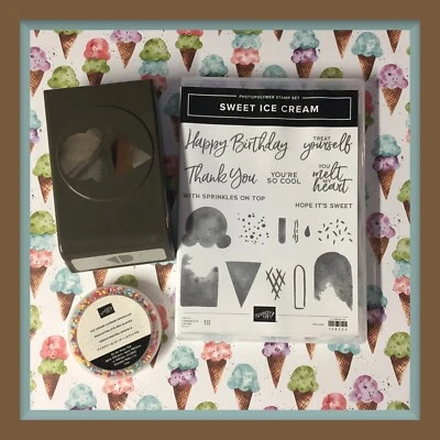 Stampin' Up! Estampillas de helado dulce "Lo quiero todo", ponche, completo 12x12 DSP + Foto 1 de 4