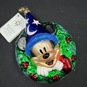 Corona de aprendiz de sorverer Radko Disney 2000 5,5" adorno 00-dis-11 Mickey - Imagen 1 de 11