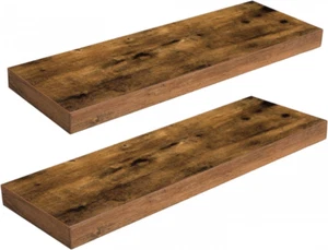 HOOBRO Floating Shelves, Wall Shelf Set of 2, 23.6 Inches, Rustic Brown - Picture 1 of 8