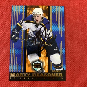 1998-99 Pacific Dynagon Ice Blues Hockey Card #162 Marty Reasoner Auto Signed