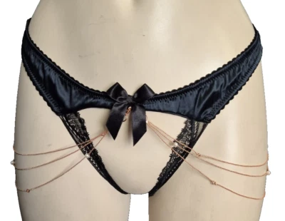 LJT PARIS String Ouvert in M Elegant Ketten Perlen Faux Seide Les Jupons de Tess - Bild 1 von 4