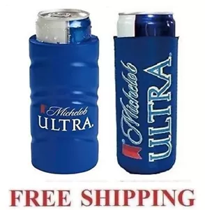 MICHELOB ULTRA 1 SLIM CAN FOAM COOLER & 1 KOOZIE HUGGIE COOLIE NEW GOLF BUD - Foto 1 di 1