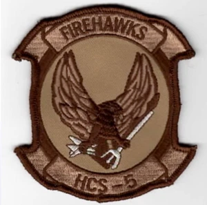 TOPPA RICAMATA 4" NAVY HCS-5 SQUADRON FIREHAWKS DESERT - Foto 1 di 1