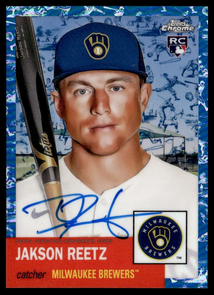 2022 Topps Chrome Platinum Blue Toil Cream #CPA-JRE Jakson Reetz 9/99 Brewers - Image 1 of 2