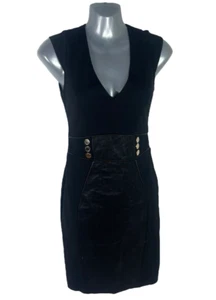 Lipsy London Dress Michelle Keegan Black Midi Pinafore Women’s UK Size 8 - Picture 1 of 7