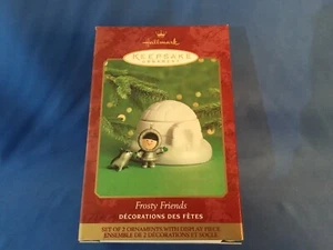 2000 Hallmark - FROSTY FRIENDS - PORCELAIN IGLOO WITH PEWTER Frosty, Seal, Husky - Picture 1 of 5