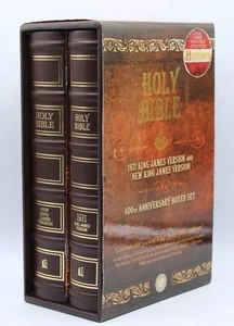 Holy Bible 400th Anniversary Boxed Set New KJV & 1611 KJV Leather Books - Picture 1 of 13