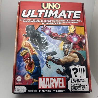 UNO Ultimate Marvel Card Game with 4 Foil Cards, Character-Themed BRAND NEW - Image 1 of 2