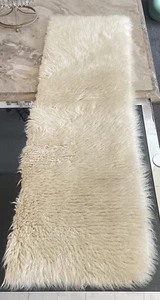 "AUTÉNTICA ALFOMBRA FLOKATI GRIEGA 100% LANA DE COLECCIÓN - COLOR NATURAL 20"" x 66" - Imagen 1 de 6