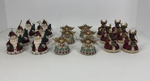 Vintage Santa Angel Reindeer Christmas Hanging Ornaments Great American Lot 18 - Picture 1 of 14