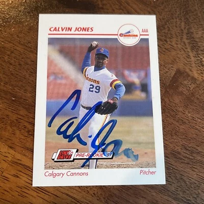 Calvin Jones Autograph 1991 Line Drive Auto Signed Autographed Mariners - Image 1 of 3