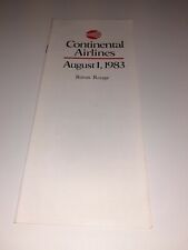 â­ Vintage Aug 1 1983 Continental Airlines Quick Reference Schedule Baton rouge
