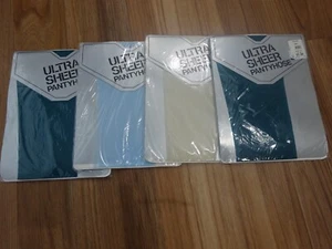 4 Pantimedias De Colección Nuevas Ultra Transparentes 100% Nylon PEQUEÑAS Hueso-Cielo Azul-Pavo Real x 2 - Imagen 1 de 5