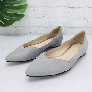 Cole Haan Grand OS Women's Ballet Flat Size 9 Gray Suede Leather Slip On Shoes - Picture 1 of 13