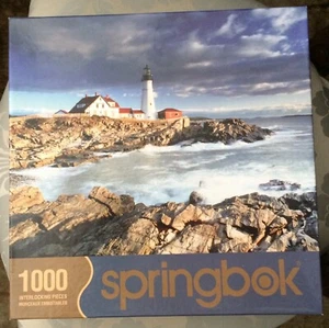Springbok 1000 Piece Puzzle "Lighthouse, Portland Head, ME" 24" x 30" used once - Picture 1 of 1