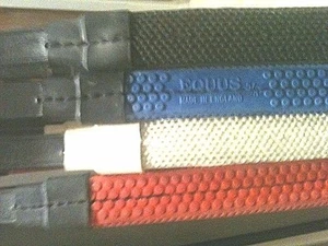 New Leather Rubber Grip reins Made in England 5/8" leather (793)1 pr your choice - Picture 1 of 4