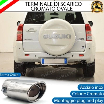 TERMINALE DI SCARICO PER MARMITTA FINALINO CROMATO SUZUKI GRAN VITARA MK2 OVALE - Immagine 1 di 4
