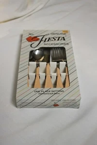 Retired Fiesta 5 pc APRICOT Stainless Flatware.....NIB  - Picture 1 of 5