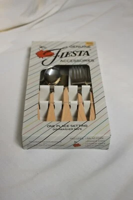 Cubiertos de acero inoxidable albaricoque Fiesta retirados 5 piezas... Nuevos en caja  Foto 1 de 4