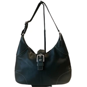 Coach Hamilton Green Leather Shoulder Hobo Bag F12601 - Picture 1 of 16