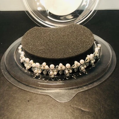 Davids свадебная тиара коллекции головной убор жемчуг завиток обруч серебристый - Изображение 1 из 4