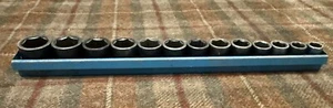 VINTAGE MATCO TOOLS 13 PC 3/8" DR METRIC IMPACT SOCKET SET BP W/ TRAY 10-22MM - Picture 1 of 19