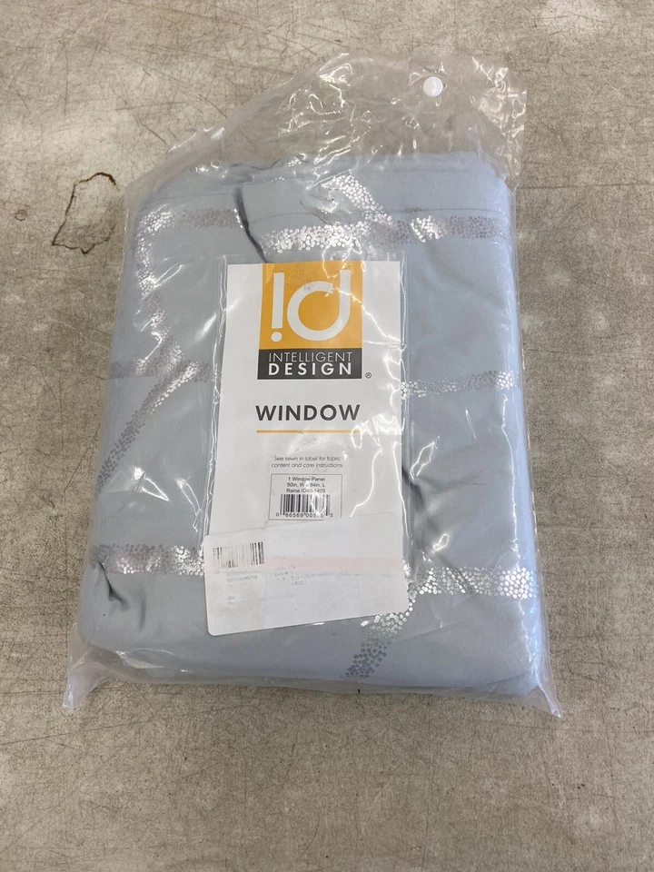 Panel de ventana de lujo gris geométrico metálico plateado BLACKOUT - 50x84" Foto 1 de 4