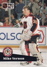1991-92 Pro Set French #277 Mike Vernon Calgary Flames All Star
