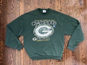 Vintage NFC North Champs 2002 Green Bay Packers Crew Graphic Sweater Medium