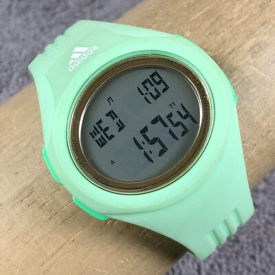 Adidas Womens ADP3161 Sport Green Rubber 42mm Quartz Digital Watch 8" - Image 1 of 4